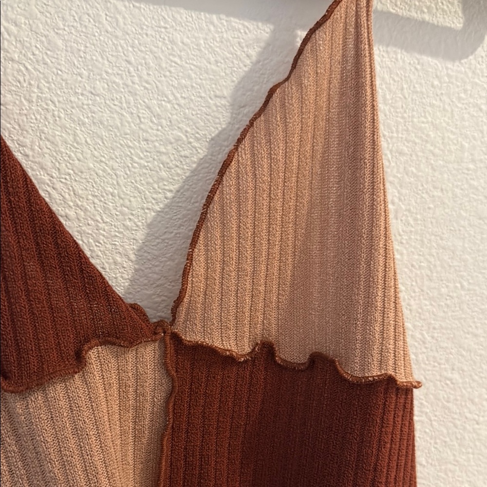 Colorblock Ribbed Women's Top - Picture 3 of 4